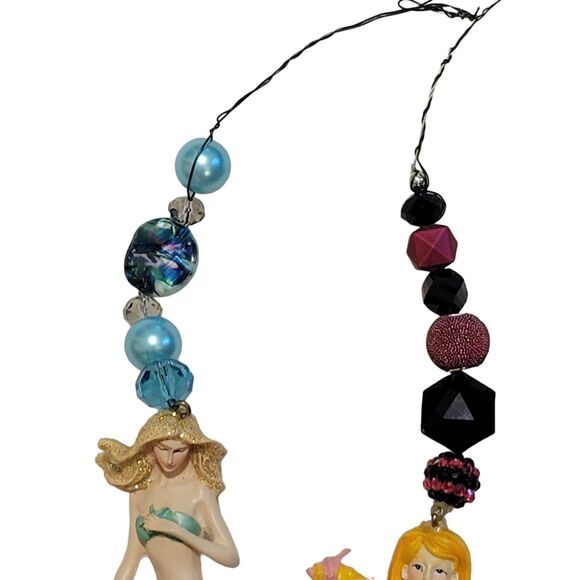 Glitter Mermaid Resin Christmas Ornament Coastal Decor Shell Bra Beaded - Picture 5 of 6